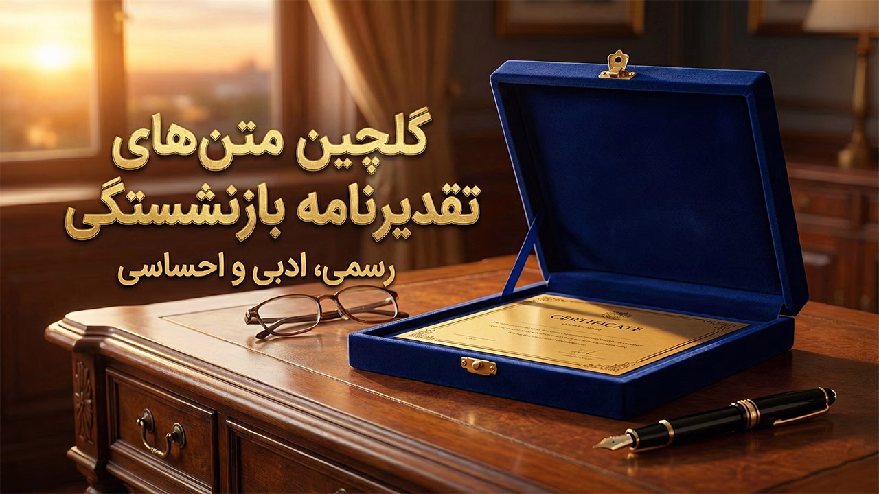 بهترین متن تقدیرنامه بازنشستگی روی لوح نفیس