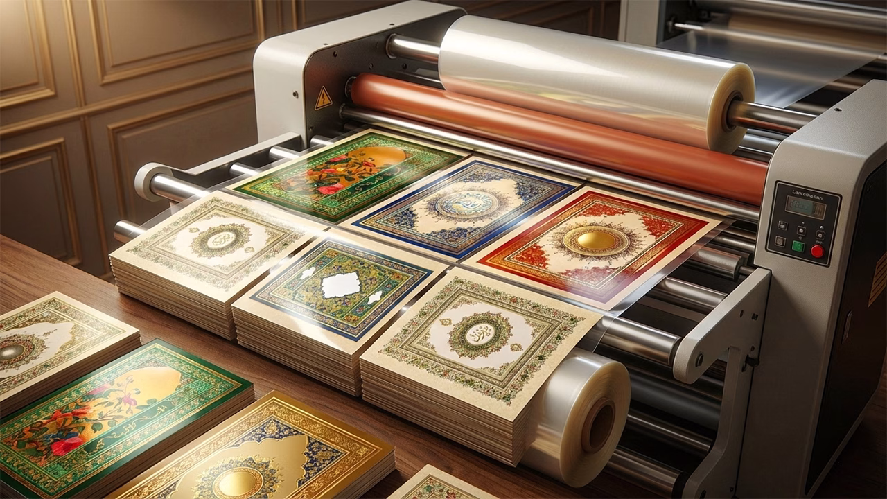 دستگاه لمینت حرارتی سلفون روی مقوای چاپ شده